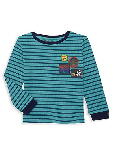 Shop Andy & Evan Little Boy's Striped Cotton-blend Tee In Turquoise