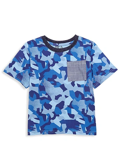 Shop Andy & Evan Little Boy's Beetle Print Cotton Tee In Medium Blue