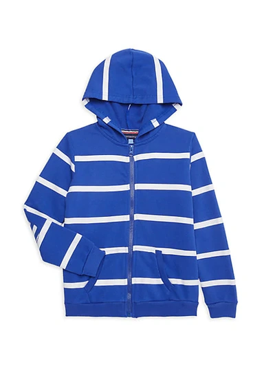 Shop Andy & Evan Little Boy's Striped Hoodie In Bright Blue