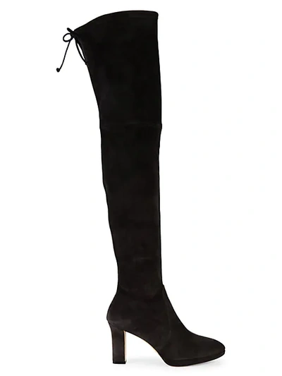 Shop Stuart Weitzman Ledyland Over-the-knee Suede Boots In Black
