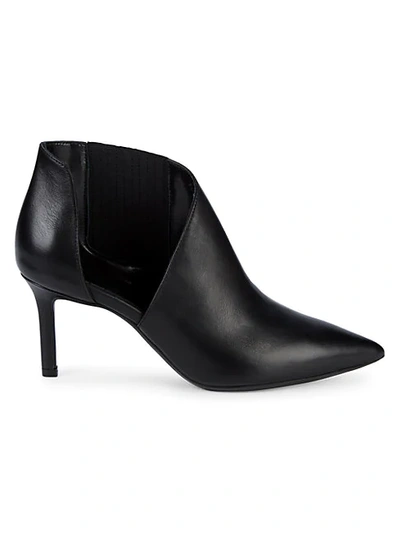 Shop Aquatalia Mina Asymmetric Leather Ankle Boots In Black