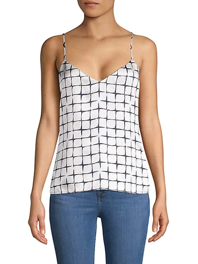 Shop L Agence Printed Silk Tank Top In Ivory
