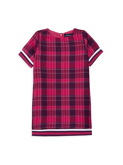 Shop Andy & Evan Little Girl's Plaid A-line Dress In Medium Red