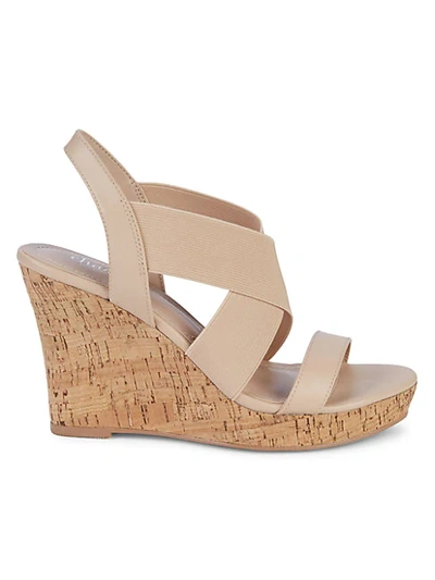 Shop Charles By Charles David Lupita Slingback Wedge Sandals In Nude