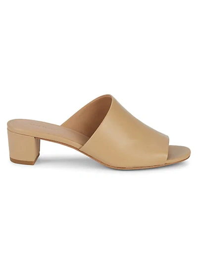 Shop Vince Ripley Leather Mules In Nude