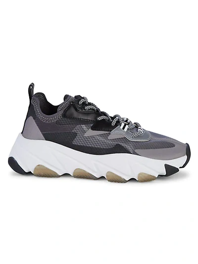 Shop Ash Eclipse Leather Mixed Media Sneakers In Fog Combo