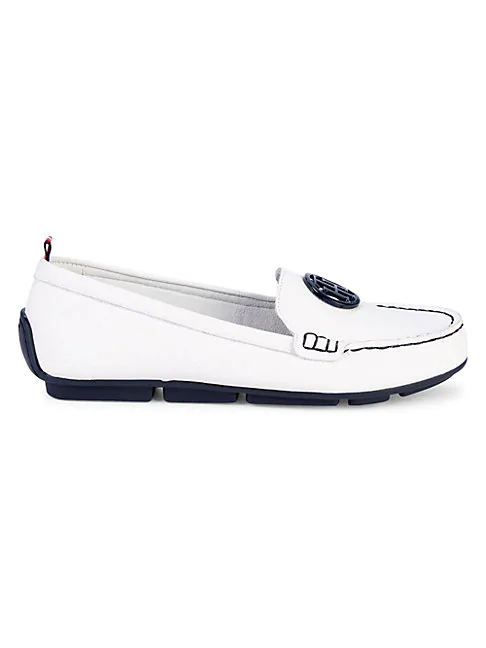 white driving loafers