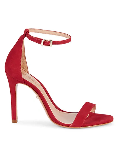 Shop Schutz Cadey-lee Suede High-heeled Sandals In Red