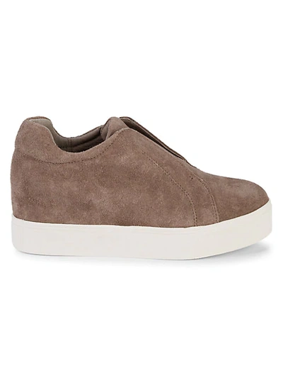 Shop J/slides Starr Laceless Suede Sneakers In Taupe