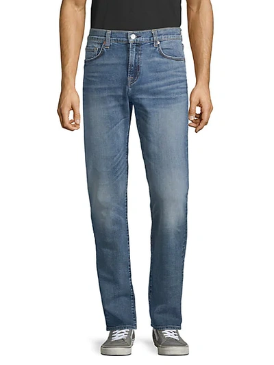 Shop 7 For All Mankind Slimmy Slim Straight Jeans In Medium Indigo