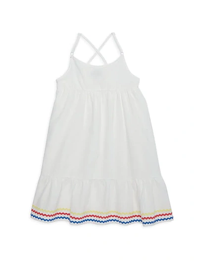 Shop Andy & Evan Little Girl's Striped Flounce Dress In White