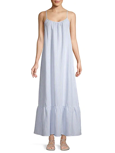 Shop Saks Fifth Avenue Striped Linen Maxi Dress In Vera Stripe