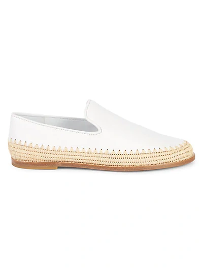 Shop Vince Slip-on Leather Espadrilles In White
