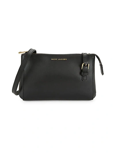 Shop Marc Jacobs Women's Mini Commuter Coated Leather Crossbody Bag In Black
