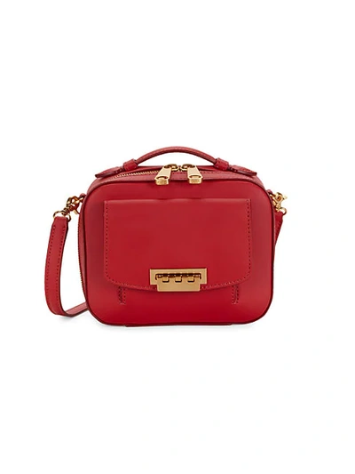 Shop Zac Zac Posen Earthette Leather Mini Bag In Bright Red