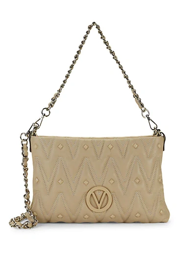 Shop Valentino By Mario Valentino Vanille D Sauvage Studded & Quilted Crossbody Bag In Macadamia