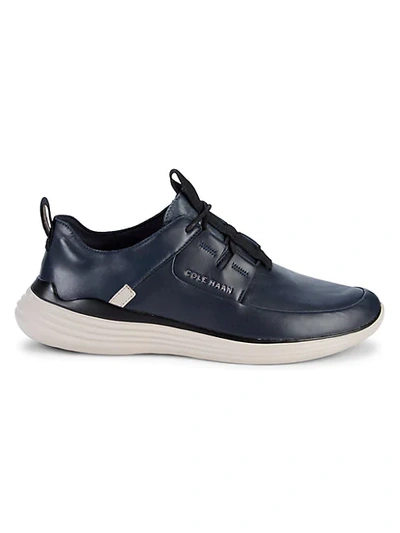Shop Cole Haan Men's Grand Sport Leather Runners In Marine Blue