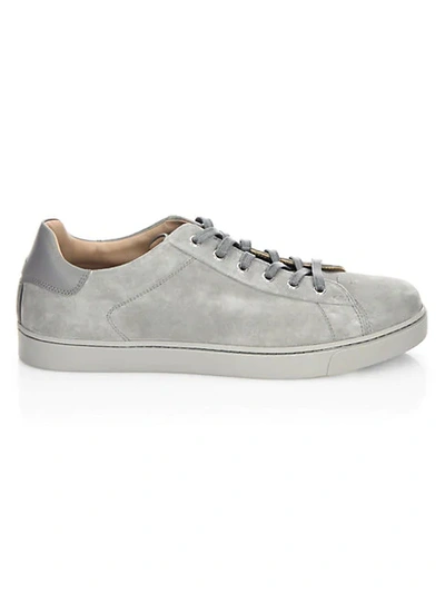 Shop Gianvito Rossi Suede Low-top Sneakers In Grey