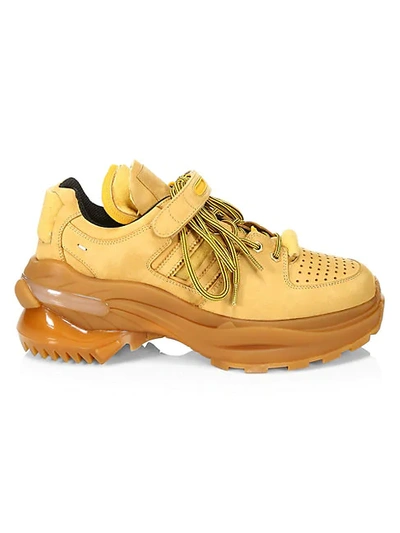 Shop Maison Margiela Arisanal Perforated Sneakers In Mustard