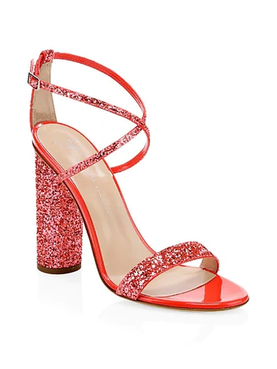 Shop Giuseppe Zanotti Women's Women's Block-heel Glitter Sandals In Pink