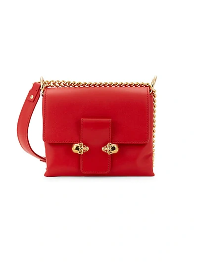 Shop Alexander Mcqueen Mini Leather Shoulder Bag In Lust Red