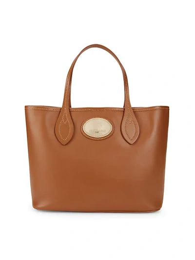 Shop Roberto Cavalli Leather Box Tote In Tan