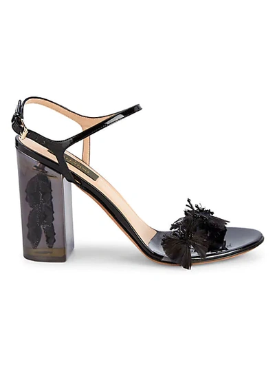 Shop Valentino Butterfly Inset Sandals In Black