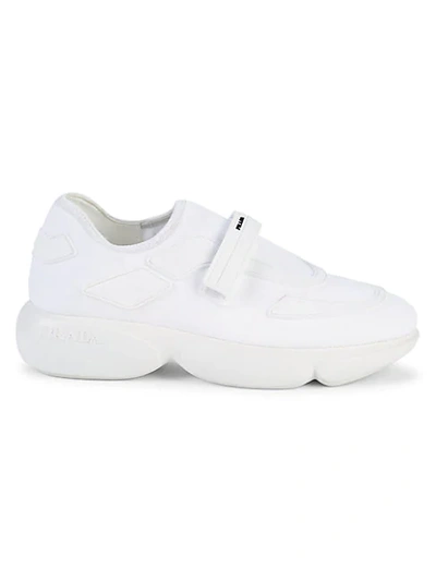 Shop Prada Grip-tape Sneakers In White