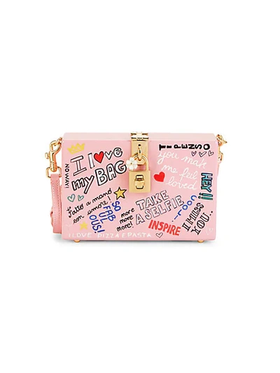 Shop Dolce & Gabbana Women's I Heart My Bag Acrylic Box Crossbody Bag In Pink