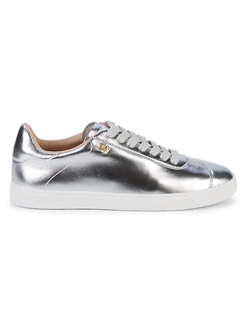 stuart weitzman excelsa leather embellished sneaker