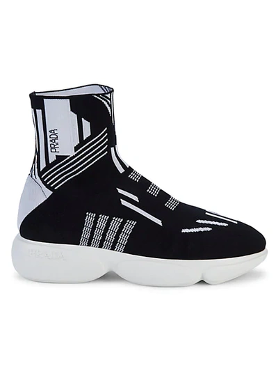 Shop Prada Sock Sneakers In Black