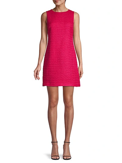 Shop Alice And Olivia Textured Mini Dress In Bright Pink