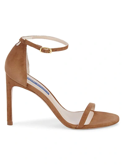 Shop Stuart Weitzman Nudistsong Suede Sandals In Brown