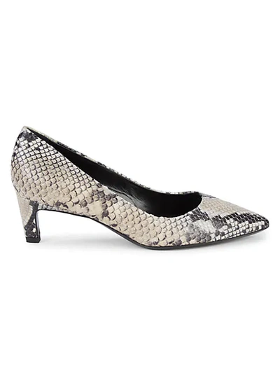 Shop Aquatalia Marianna Textured Leather Pumps In Taupe Black