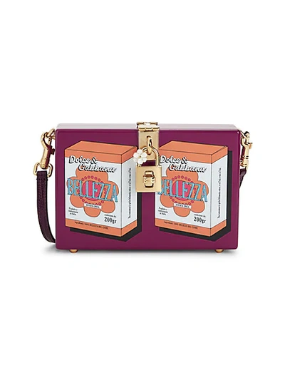 Shop Dolce & Gabbana Belleza Acrylic Box Crossbody Bag In Purple