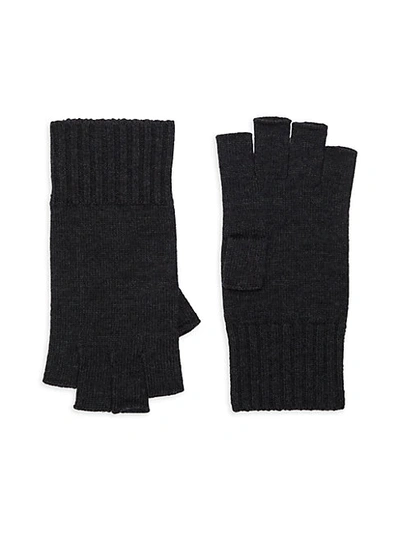 Shop Portolano Men's Ribbed Merino Wool Gloves In Charcoal