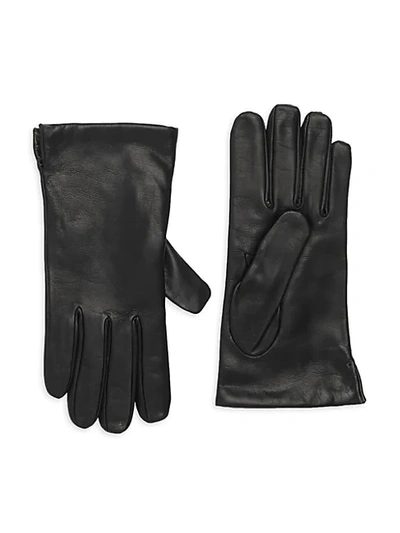 Shop Portolano Classic Leather Gloves In Black