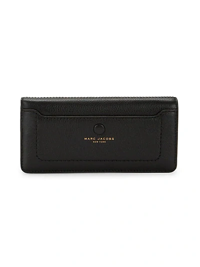 Shop Marc Jacobs Empire City Open Face Leather Wallet In Black