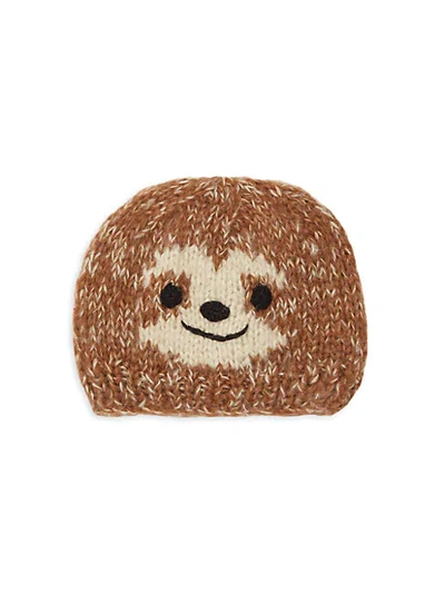 Shop San Diego Hat Company Kid's Sloth Textured Beanie In Brown