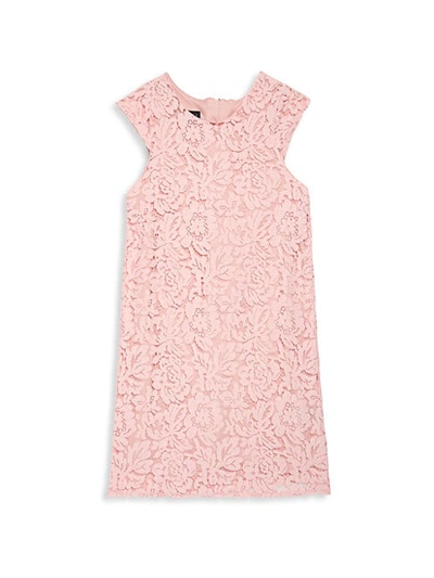Shop Laundry By Shelli Segal Girl's Lace Shift Dress In Blush