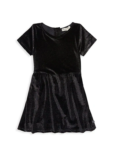 Shop Appaman Little Girl's & Girl's Kelsey Velvet Dress In Sparkle Black