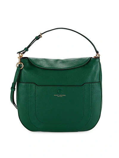 Shop Marc Jacobs Empire City Leather Hobo Bag In Blue Sea