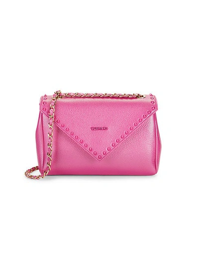 Shop Valentino By Mario Valentino Felicity Rockstud Leather Envelope Bag In Raspberry