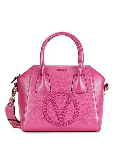 Shop Valentino By Mario Valentino Minimi Rock Dollaro Leather Shoulder Bag In Raspberry