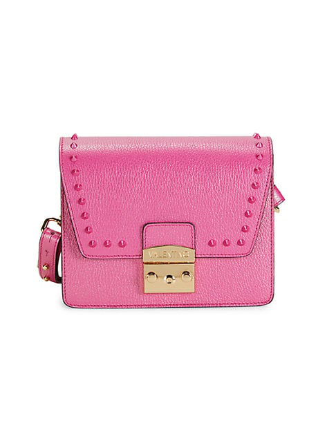 valentino by mario valentino studded leather shoulder bag