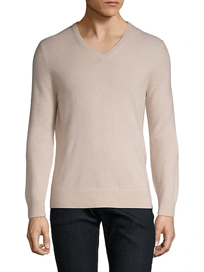 Shop Amicale Cashmere V-neck Sweater In Light Grey