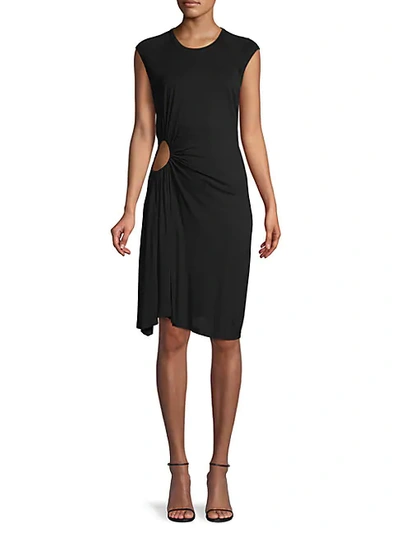 Shop A.l.c Cutout Cap-sleeve Dress In Black