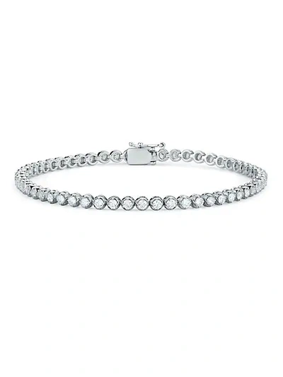 Shop Nephora Diamond Trend 14k White Gold & Diamond Bezel Tennis Bracelet