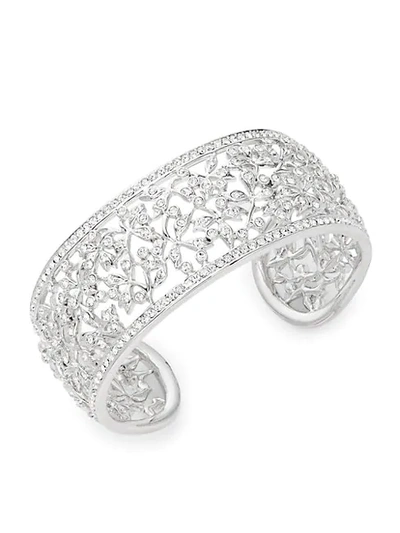 Shop Adriana Orsini Crystal Floral Cuff Bracelet