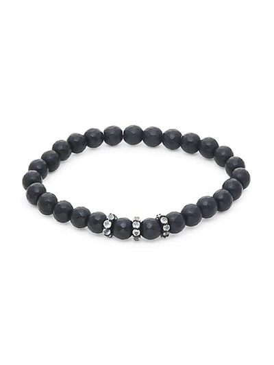 Shop Bavna Onyx & Rainbow Stretch Beaded Bracelet